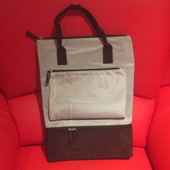 Durable Nylon Gray Backpack with shoe compartment. main image 7